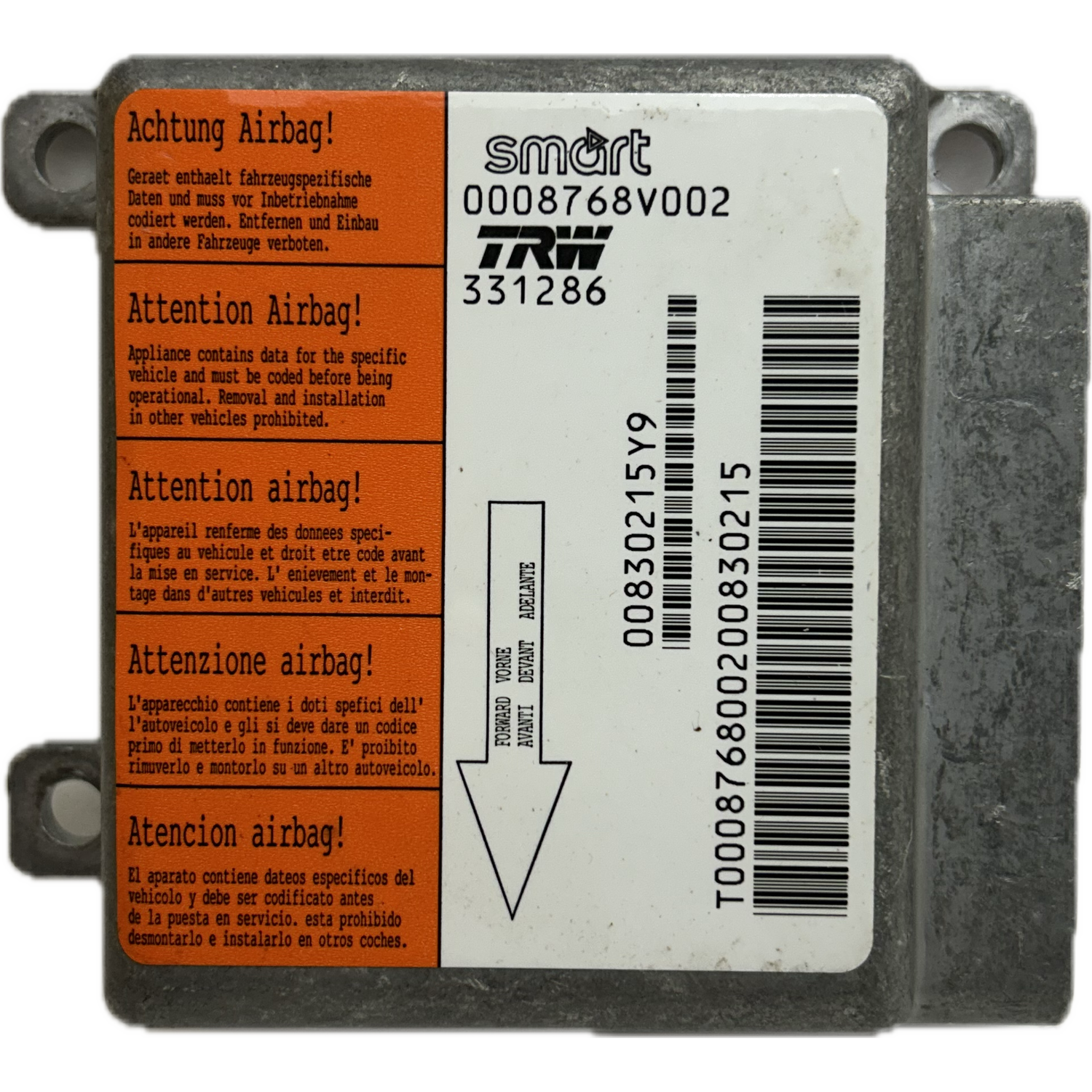 Smart Roadster C452 Airbag-Steuergerät Reparatur